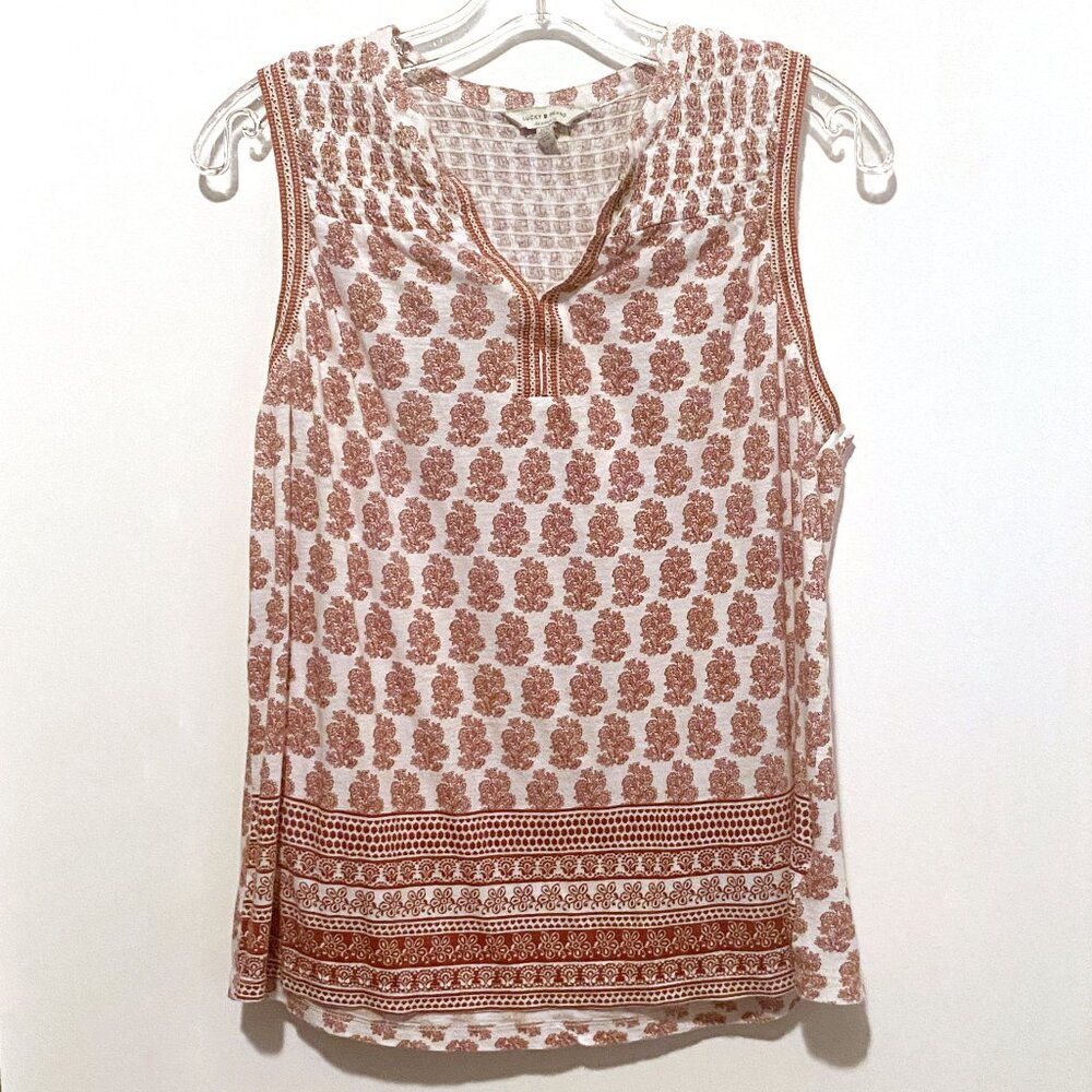 Lucky Brand print, sleeveless tank size M